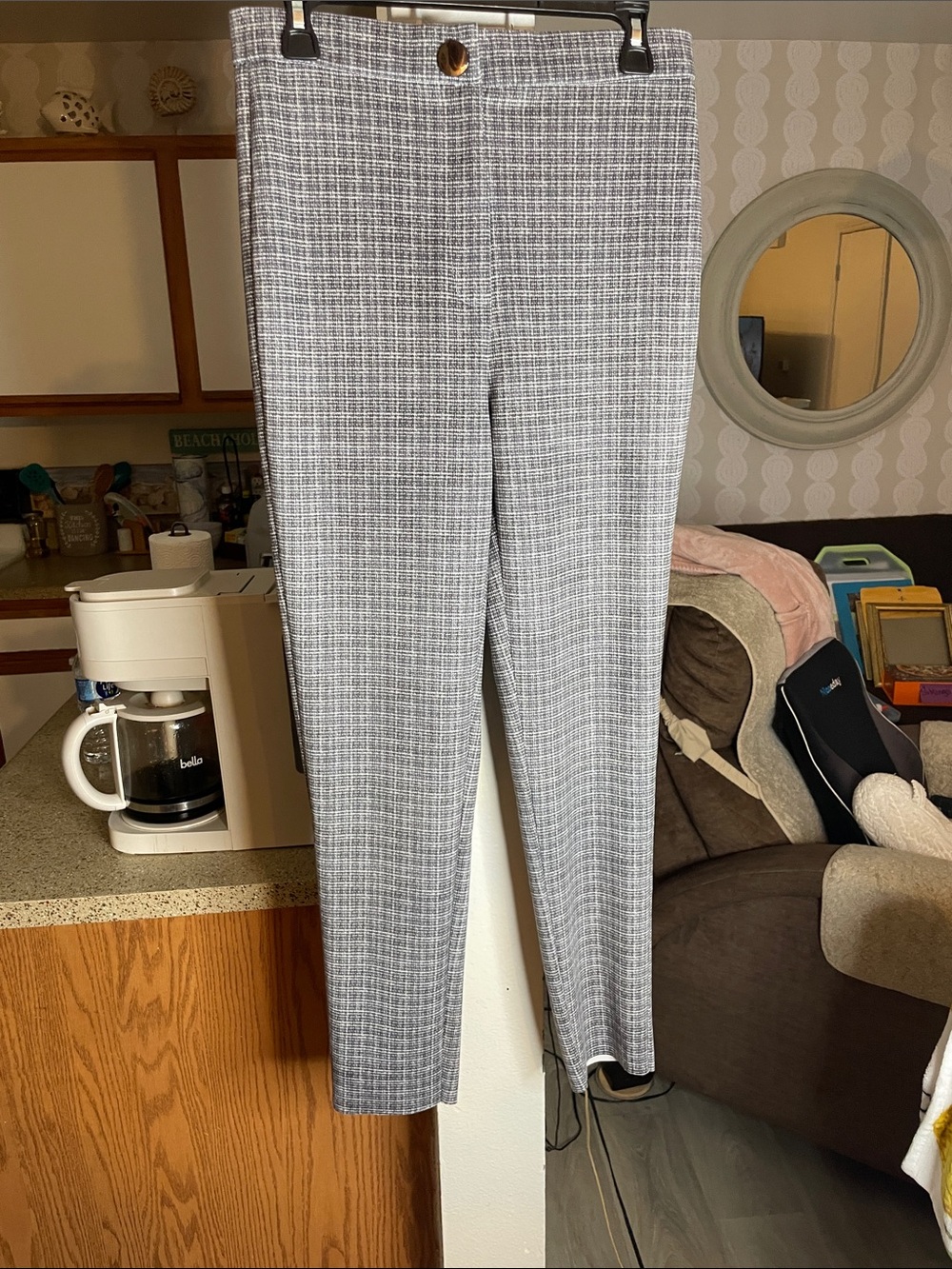 ZARA Black & White Checked Women’s Dress Pants
